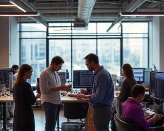 AI research and development team at work